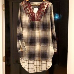 Anthropologie Embroidered Tunic